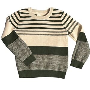 💜Stitch & Stone Crewneck Sweater in Green and Cream